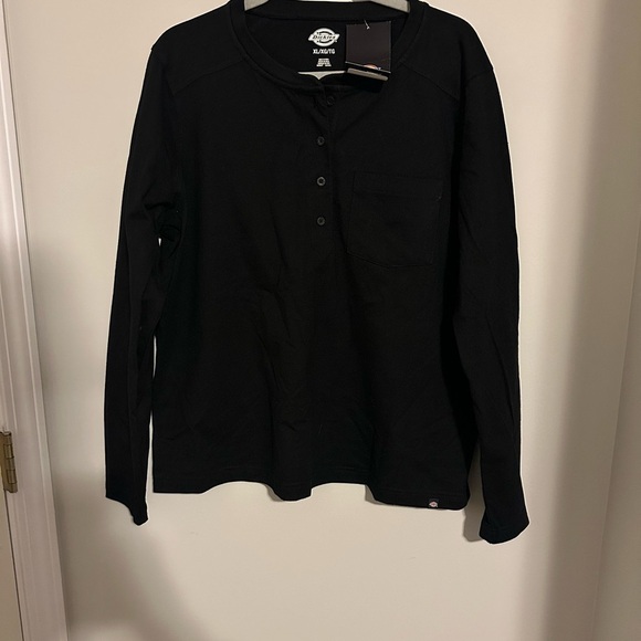 Dickies Black Long Sleeve Henley - Picture 1 of 6